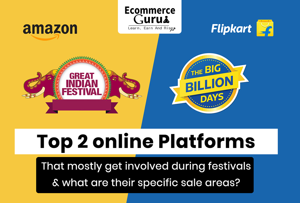 Top 2 online platforms that mostly get involved during festivals and what was their comprehensive output after-sale season